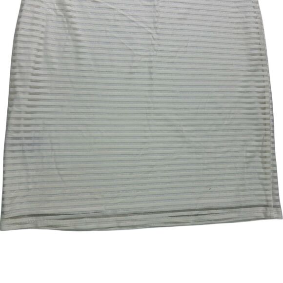 Anthropologie Silence + Noise White Striped Sparkly White Layered Dress Mini Med - Picture 7 of 12